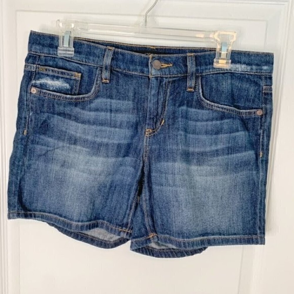 Joe's Distressed Med Wash Whiskered Cotton Denim Casual Summer Shorts
